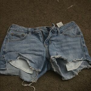 Denim Blue Distressed Women's Shorts